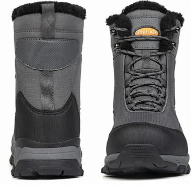 Men's Snow Boots Waterproof Warm Fur Lined Winter Hiking Boot Non-slip Outdoor Ankle High-top Shoes Work Hiker Trekking Trail, view 2