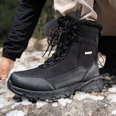 Men's Snow Boots Waterproof Warm Fur Lined Winter Hiking Boot Non-slip Outdoor Ankle High-top Shoes Work Hiker Trekking Trail, view 3