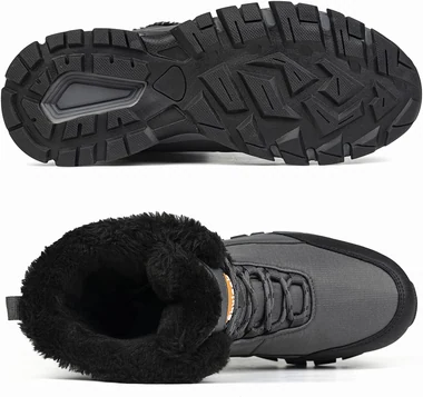 Men's Snow Boots Waterproof Warm Fur Lined Winter Hiking Boot Non-slip Outdoor Ankle High-top Shoes Work Hiker Trekking Trail, view 3