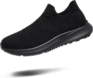 Womens Slip on Walking Shoes Comfort Lightweight Casual Sneakers, view 3