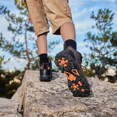 Men's Waterproof Hiking Boots Non-Slip Lightweight Mid Top Ankle Boot Breathable Hiker Trekking Shoes, view 6