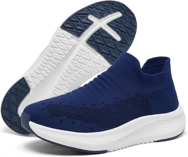 Womens Slip on Walking Shoes Comfort Lightweight Casual Sneakers, view 3