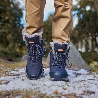 Men's Snow Boots Waterproof Warm Fur Lined Winter Hiking Boot Non-slip Outdoor Ankle High-top Shoes Work Hiker Trekking Trail, view 2