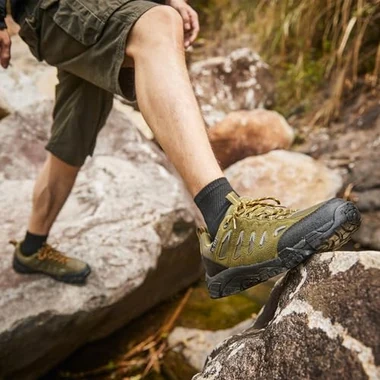 Men's Low Top Waterproof Hiking Shoes Army/, view 5